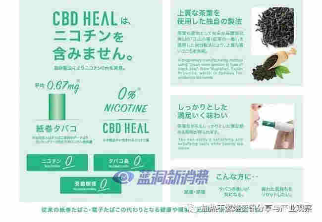 HNB浪潮下的新机遇？日本市场推出新型加热不燃烧茶叶棒“CBD HEAL” 