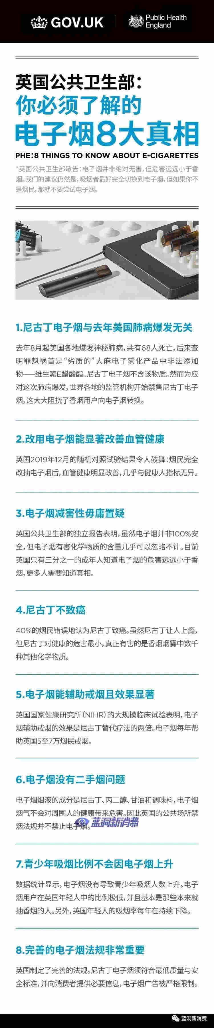 从卫健委援引7年前研究证明电子烟危害说开去：英国关于电子烟的八大真相与四大事实 